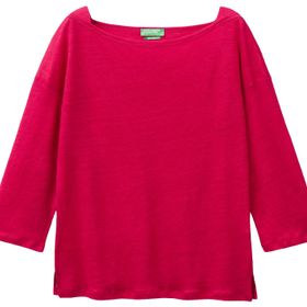 United Colors of Benetton Koyu Kırmızı Baskılı Kadın T-shirt