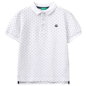 United Colors of Benetton Logolu Polo Beyaz Erkek Çocuk T-Shirt