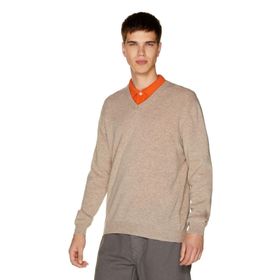 United Colors of Benetton Merino Koyu Gri Melanj Erkek V Yaka Kazak