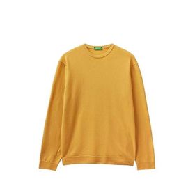 United Colors of Benetton Merino Sarı Bisiklet Yaka Erkek Kazak
