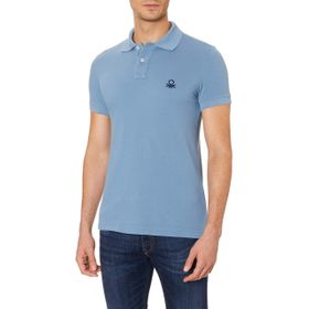 United Colors of Benetton Slim Fit Kısa Kollu Polo Mavi Erkek T-Shirt