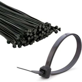 Universal 100 Adet 3,6 x 200 mm Siyah Plastik Cırt Kelepçe