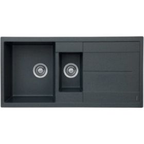 Unixton POSEİDON-100-S Poseidon 50x100 cm Siyah Granit Eviye