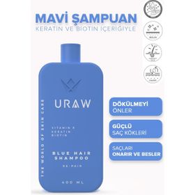 Uraw Blue Yeni Şaç Oluşumu ve Güçlü Kökler İçin Özel Geliştirilmiş 400 ml Şampuan