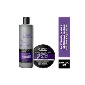Urban Care Expert Biotin ve Kafein 350 ml Dökülme Karşıtı Şampuan + 200 ml Peeling Şampuan