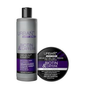 Urban Care Expert Biotin ve Kafein 350 ml Dökülme Karşıtı Şampuan + 200 ml Peeling Şampuan