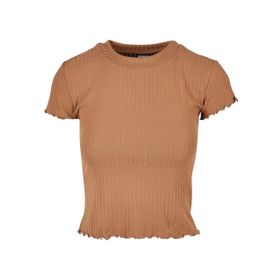 Urban Classics Rib Tee Koyu Boz Kahverengi Kadın T-Shirt