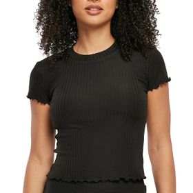 Urban Classics Rib Tee Siyah Kadın T-Shirt