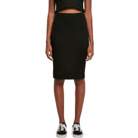 Urban Classics Siyah Kadın Rib Knit Midi Etek