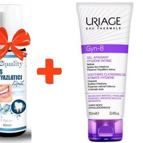 Uriage 100 ml Gyn-8 Soothing Intimate Hygiene Cleansing Gel+E2'Quality Diş Beyazlatıcı Köpük