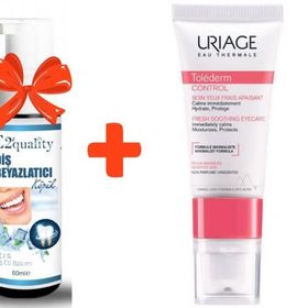 Uriage 150 ml Tolederm Control Göz Çevresi Bakım Kremi+E2'Quality Diş Beyazlatıcı Köpük