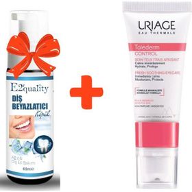 Uriage 150 ml Tolederm Control Göz Çevresi Bakım Kremi+E2'Quality Diş Beyazlatıcı Köpük