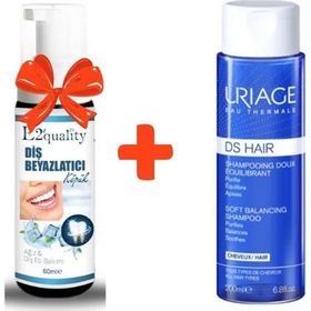 Uriage 200 ml Ds Hair Soft Balancing Shampoo+E2'Quality Diş Beyazlatıcı Köpük