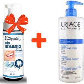 Uriage 500 ml Xemose Syndet Nettoyant Doux Kuru Ciltler için Temizleyici+E2'Quality Diş Beyazlatıcı Köpük