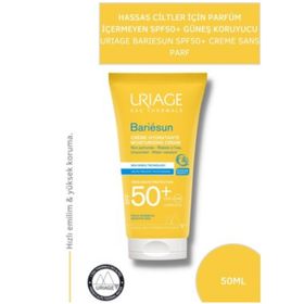 Uriage Bariesun SPF50+ Creme Sans Parf 50 ml Parfüm İçermeyen Hassas Ciltler Güneş Koruyucu Krem