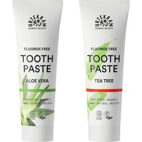 Urtekram Çay Ağacı 2'li Diş Macunu 75 ml + Aloe Vera Aromalı Tam Koruma Organik 75 ml Diş Macunu