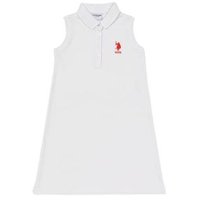 Us Polo Assn 50252203 Beyaz Kız Çocuk Polo Yaka Örme Elbise