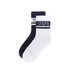 Us Polo Assn NASSALKIDS VR013 2'li Beyaz Erkek Çocuk Soket Çorap