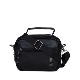 Us Polo Assn PLEVR8417 Siyah Metal Logolu Çapraz Askılı Çanta