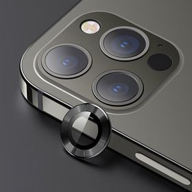 Usams iPhone 12 Pro Max 3D Metal Çerçeveli Kamera Lens Koruyucu