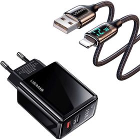 Usams Us-Cc133 20 W Şarj Başlığı+Us-Sj543 12 W Lightning Çipli Apple Hızlı Şarj Kiti