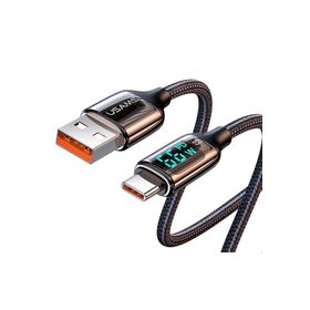 Usams Us-sj544 Dijital Göstergeli Çipli Örgülü 1.2 m Pd 66 W Usb To Type-c Hızlı Şarj ve Data Kablosu