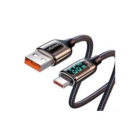 Usams US-SJ544 Dijital Göstergeli Çipli Örgülü 1.2 mt PD 66 W USB to Type-C