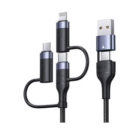 Usams US-SJ547 USB+Type-C To Type-C+Lightning+Micro Usb 1.2 m 6 in 1 PD Hızlı Şarj ve Data Kablosu
