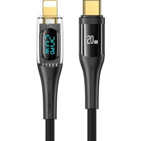 Usams US-SJ588 Dijital Göstergeli 1.2 m PD 20W Type-C To Lightning iPhone Hızlı Şarj ve Data Kablosu