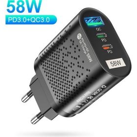 Uslion 1 USB / 2 Type-C Girişli PD 58 W Uslion Quick Charge Hızlı Şarj Başlığı Adaptör