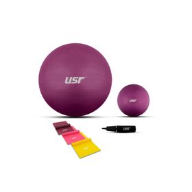USR 20552BL 20+55 cm Pilates Topu+Pompası+3 Lastik