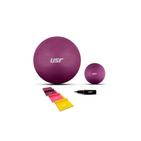 USR 25652BL 25+65 cm Pilates Topu+Pompası+3 Lastik