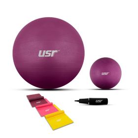 USR 25652BL 25+65 cm Pilates Topu+Pompası+3 Lastik