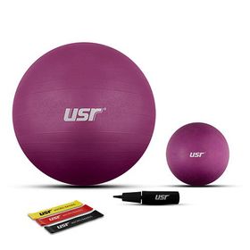 USR 552M 20+55 cm Pilates Topu+Pompası+3 Micro Bant
