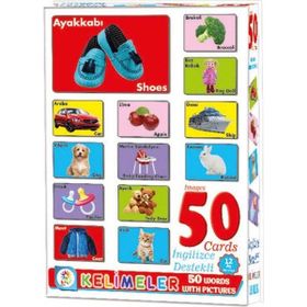 Utku Oyuncak LC7179 Resimli 50 Kelime İngilizce Kartlar