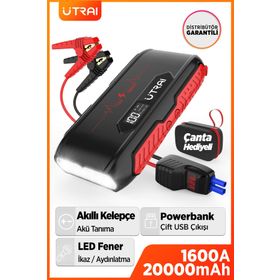 Utraı Jstar 3 20000mAh 1600A Jump Starter LCD Ekranlı Taşınabilir Akü Takviye Cihazı