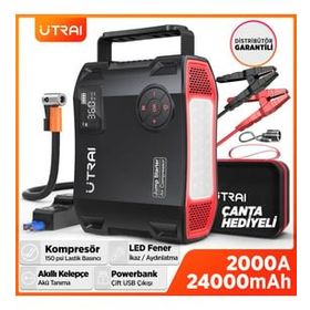 Utraı Jstar 5 24000 MAH 2000A Jump Starter Lastik Şişirme Pompası Taşınabilir Akü Takviye Cihazı