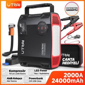 Utraı Jstar 5 24000 MAH 2000A Jump Starter Lastik Şişirme Pompası Taşınabilir Akü Takviye Cihazı