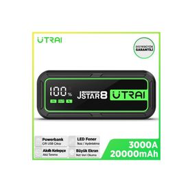 Utraı Jstar 8 74WH 20000 MAH 3000A Jump Starter Taşınabilir Akü Takviye Cihazı