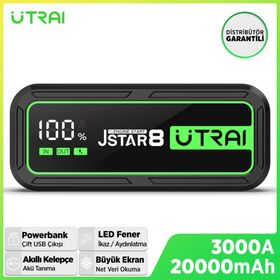 Utraı Jstar 8 74WH 20000 MAH 3000A Jump Starter Taşınabilir Akü Takviye Cihazı