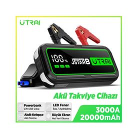 Utraı Jstar 8 74WH 20000 MAH 3000A Jump Starter Taşınabilir Akü Takviye Cihazı