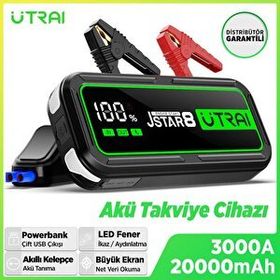 Utraı Jstar 8 74WH 20000 MAH 3000A Jump Starter Taşınabilir Akü Takviye Cihazı