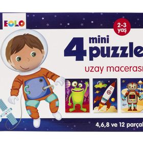 Uzay Macerası - 4 Mini Puzzle - Eolo Eğitici Oyuncak Komisyon