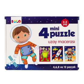 Uzay Macerası - 4 Mini Puzzle - Eolo Eğitici Oyuncak Komisyon