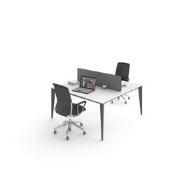 Uzay Ofis Lotus 2 Kişilik 140 cm Beyaz Antrasit Çoklu Çalışma Masası