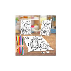 Uzaydaki Roket -Gezegen Boyama Puzzle Tablo