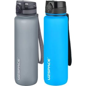Uzspace 2'li 1000 ml Fiftyfifty Gri - Mavi Tritan Matara Seti
