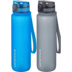Uzspace 2'li 1000 ml Fiftyfifty Gri - Mavi Tritan Matara Seti