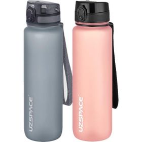 Uzspace 2'li 1000 ml Fiftyfifty Gri - Pembe Tritan Matara Seti