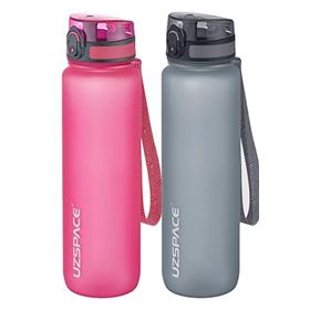 Uzspace 2'li 1000 ml Fiftyfifty Gri - Pembe Tritan Matara Seti